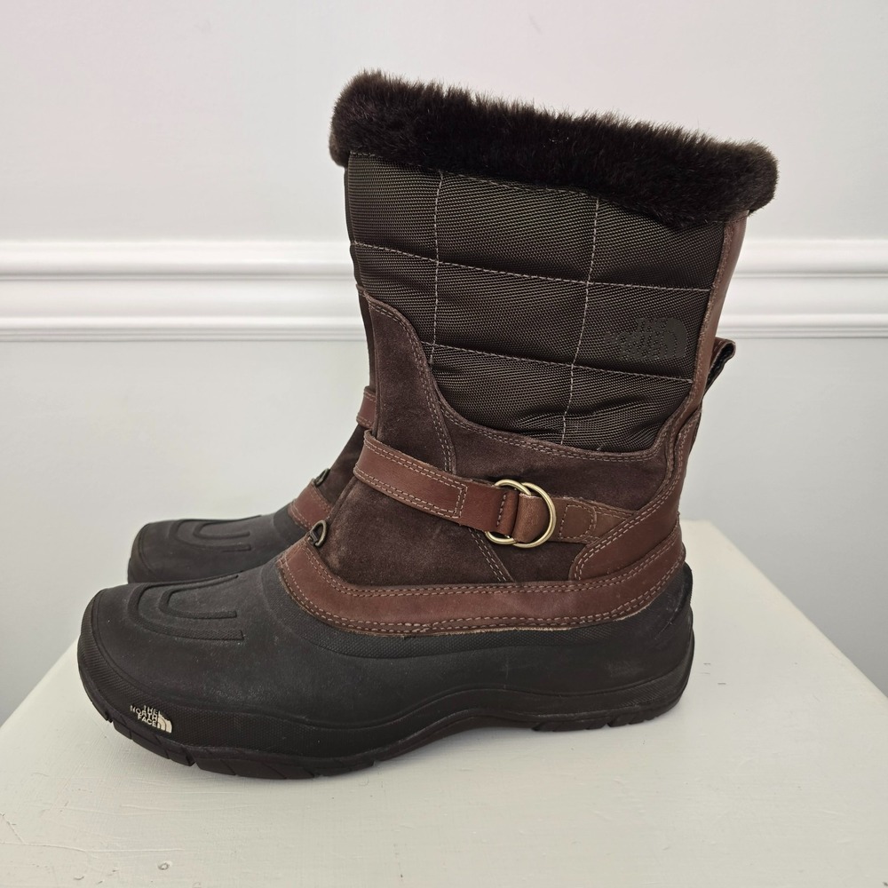 The North Face Women Chilkat III Waterproof Pull-On Boot 10 Brown Winter Outdoor - Picture 4 of 12